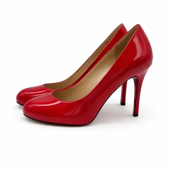 Stuart Weitzman Red Patent Leather Pumps Size 9.5 N - Picture 2 of 13